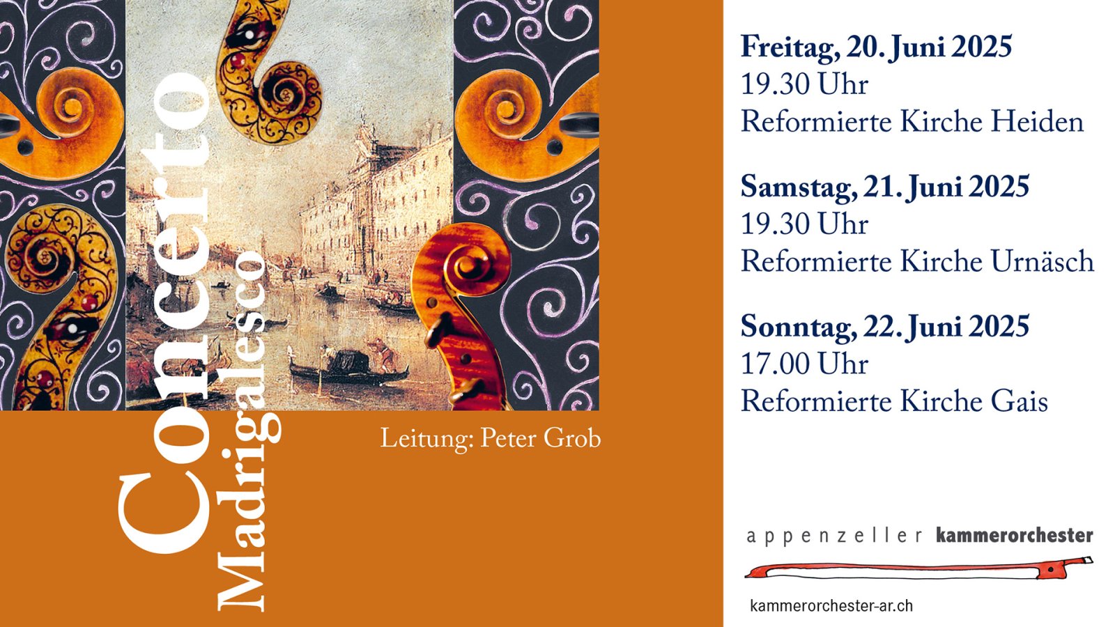 Concerto Madrigalesco mit dem Appenzeller Kammerorchester