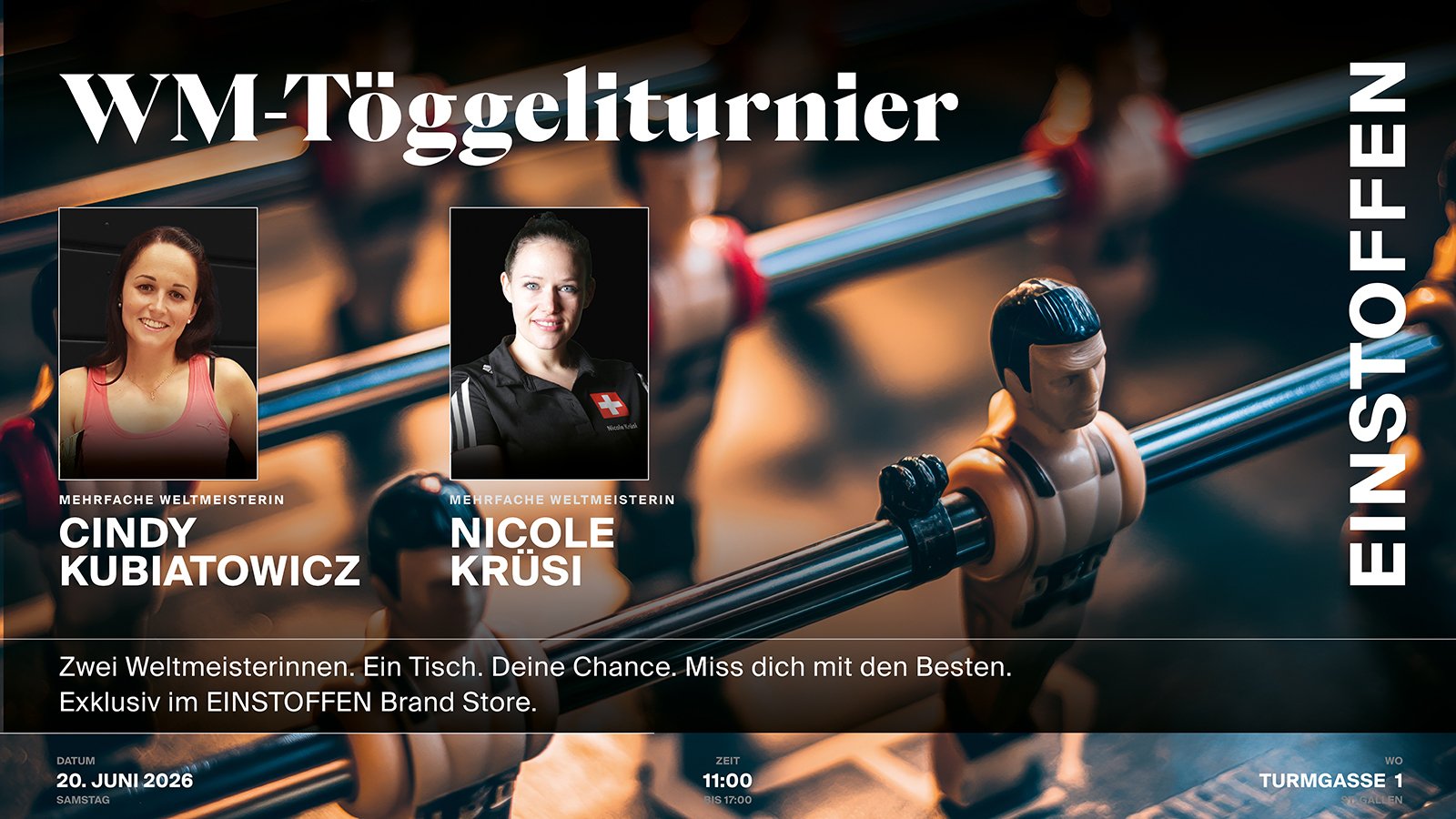 Tischfussball gegen die Weltmeisterin