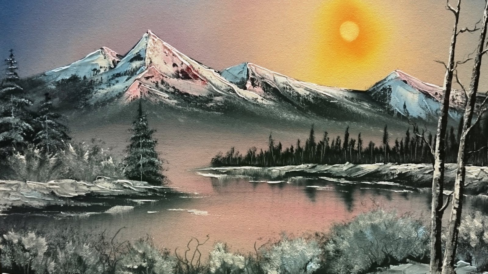 Volg NATURENA Ölgemälde nach Bob Ross Winterlandschaft