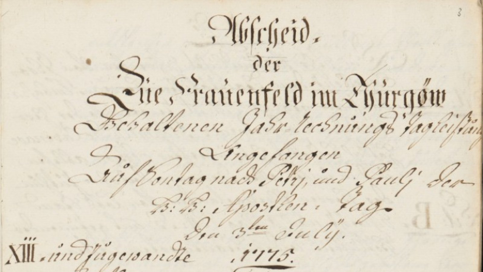 Frauenfeld als Hauptstadt der Eidgenossenschaft