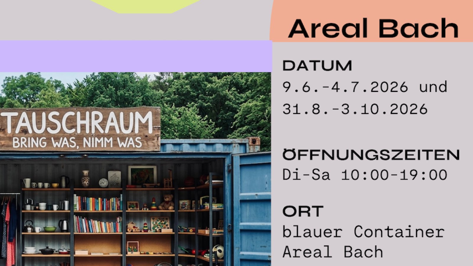 Tausch Raum auf dem Areal Bach