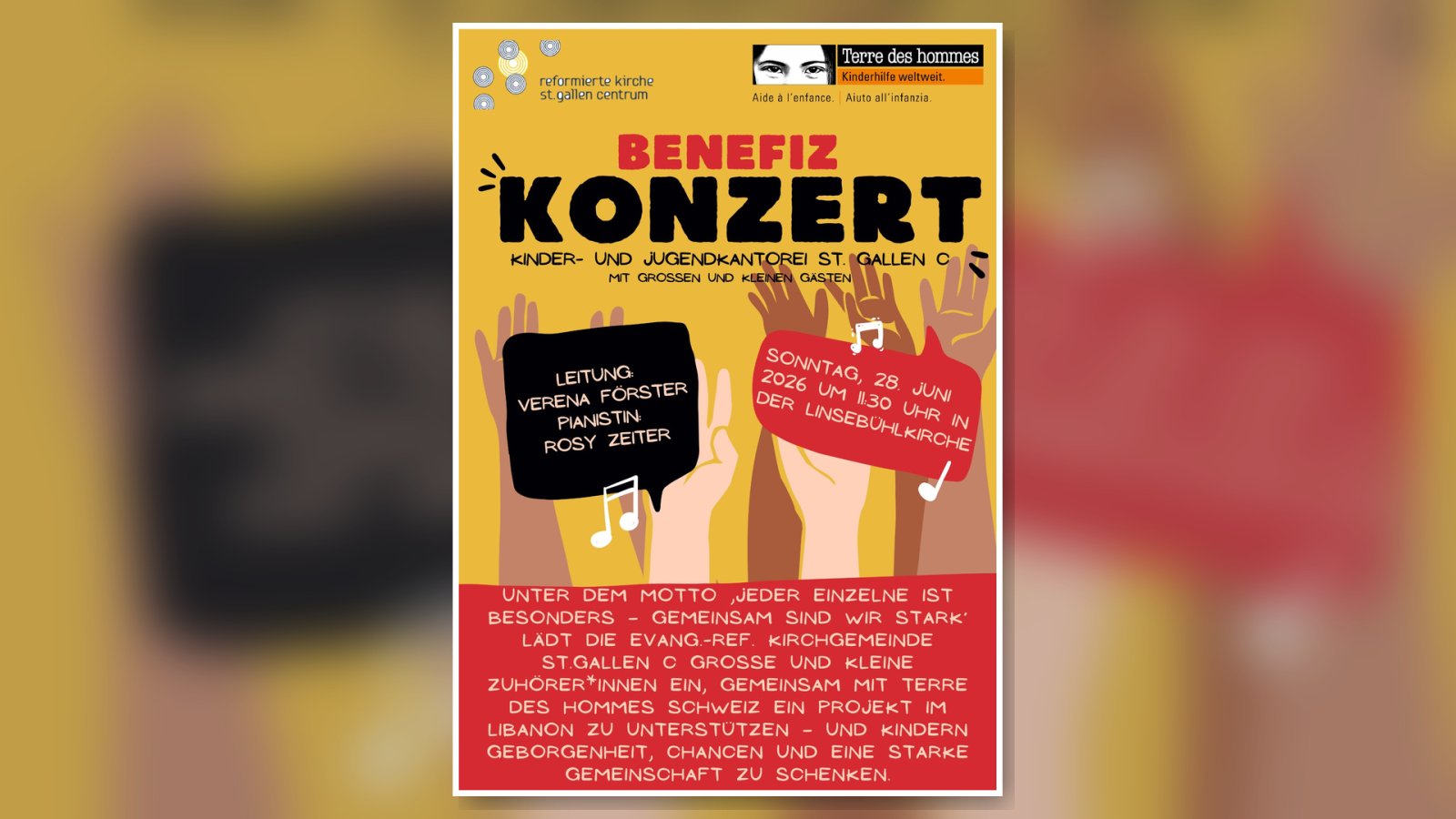 Benefizkonzert Kinder- und Jugendkantorei St. Gallen