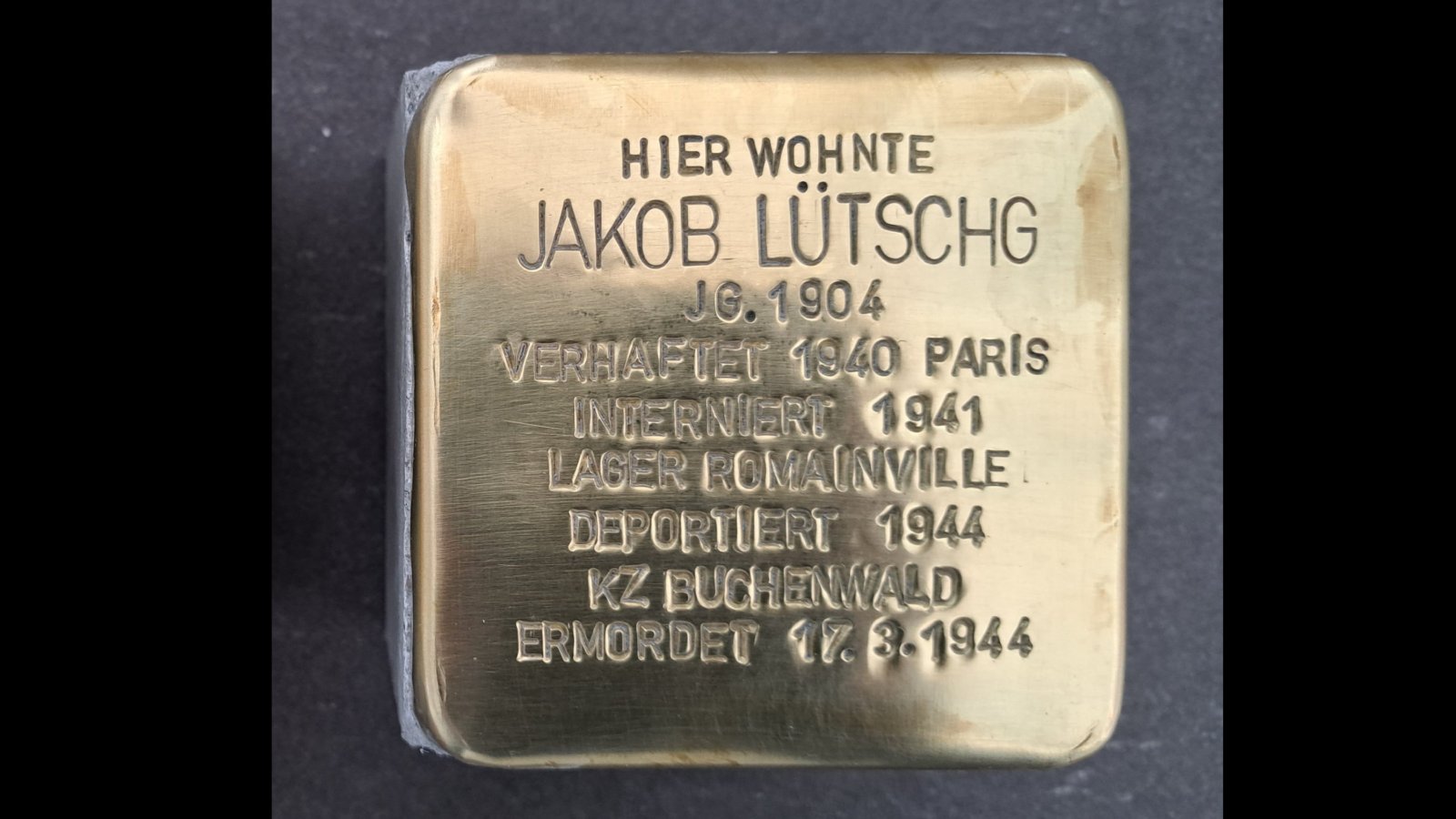 Stolpersteinsetzung für Jakob Lütschg