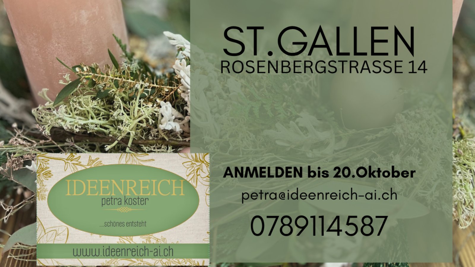 Adventskranz feucht gesteckt