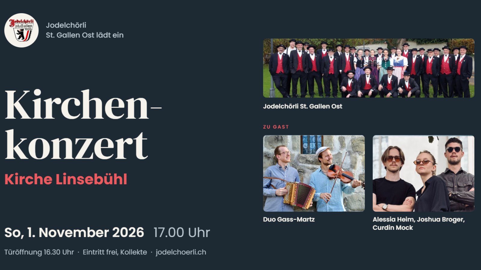 Kirchenkonzert des Jodelchörli St. Gallen Ost